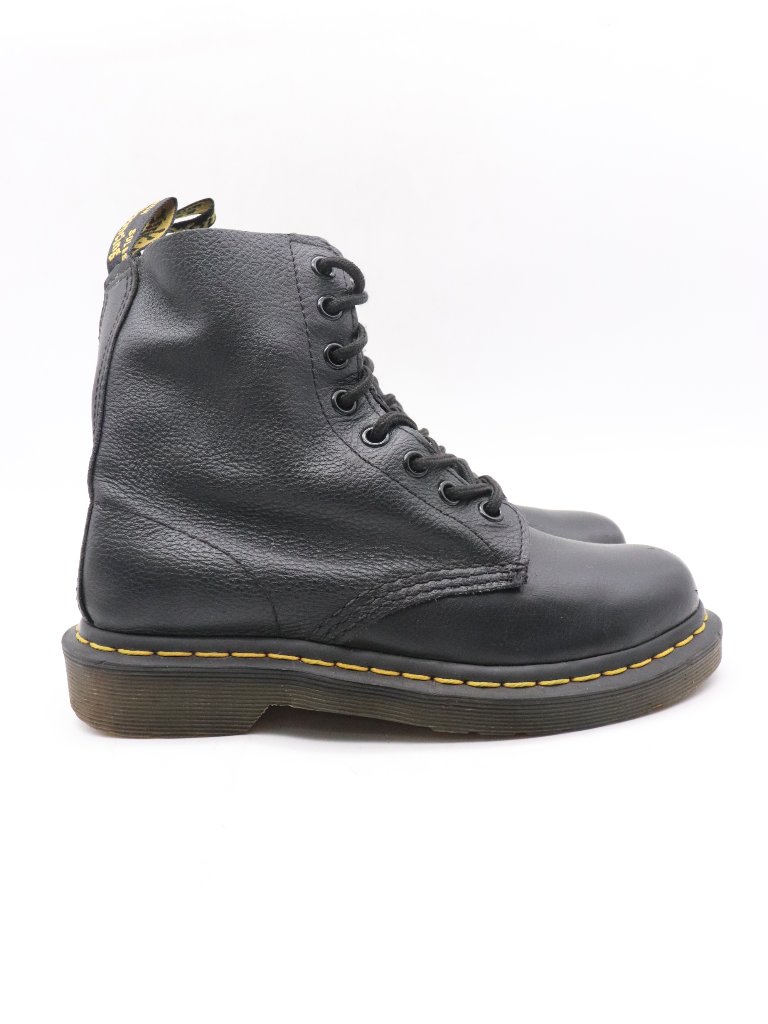 Doc Dr Martens Combat Boots Women's Size 5 Lace Up Black Soft Leather 13512